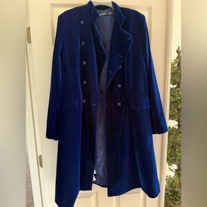 Lauren Ralph Lauren Velvet Blazer in Deep Blue